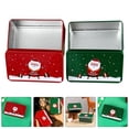 thumbnail image 2 of 2 latas de galletas navideñas con tapa, latas de metal vacías para galletas de caramelo, caja de regalo navideña retro para fiestas navideñas, 2 of 8