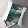 thumbnail image 7 of Acheng Gold and Blue Abstract Art Short Plush Pillowcase Set of 2 White, 7 of 7