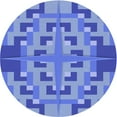 thumbnail image 1 of Ahgly Company Machine Washable Indoor Round Transitional Sky Blue Area Rugs, 8' Round, 1 of 7