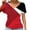 Red, variant on Munlar Spring Tops for Women Green Loose 2025 Striped Print V-Neck Short Sleeve T Shirts L