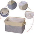 thumbnail image 2 of 5 Pack Large Storage Basket Bin Foldable Storage Cube Box Canvas Fabric Collapsible Organizer with Handles for Closet Home Office Clothes Shelf Nursery, Grey Beige, 2 of 15