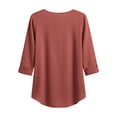 thumbnail image 6 of Ruimatai Women's Casual Lace Embroidered Blouses 3/4 Sleeve V Neck Button Down Linen Tops for Summer Daily Wear, 6 of 8