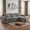 Grey(113" L shaped), variant on Howcool 113" Modular Sectional Sofa, U-Shaped 3 Seater Cloud Couch with Movable Ottoman, Deep Seat Chenille Sofa with USB Charging Ports & Side Pockets for Living Room, Black