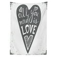 thumbnail image 3 of Ambesonne Saying Tablecloth Rectangular Table Cover, Retro Love Heart Image, 52"x70", Grey and White, 3 of 4