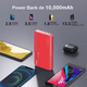 thumbnail image 3 of Power Bank Batería Portátil 10000mah 2.1a Carga Bateria Portatil Con 2 Puertos Rojo, 3 of 4