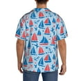 thumbnail image 3 of Yiaed Sailboats On A Waves Print Mens Casual Wrinkle Free Shirts Short Sleeve Button Down Summer Stretch Dress Shirt-, 3 of 5