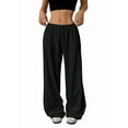 thumbnail image 3 of Women'S Wide Leg Sweatpants Drawstring Baggy Trousers High Waisted Loose Casual Jogger Pants Black XL, 3 of 9