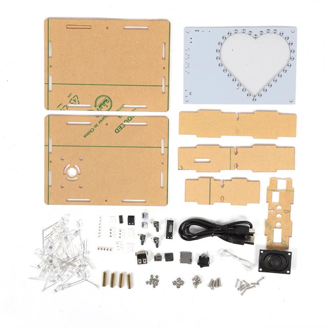 SCM Colorido LED Lámpara en forma de corazón Caja de música MP3 para regalo electrónico de producción de bricolaje