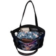 thumbnail image 5 of Jellyfish Canvas Leather Mix Crossbody Bag Twill Sponge Jeanette Handheld Shoulder Messenger Purse 30x10.5x39cm/11.8x4.1x15.4in, 5 of 5