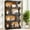 Black+Brown, variant on MAYEERTY 4-Tier Slim Rolling Storage Cart, Lockable Wheels Narrow Gap Organizer for Kitchen Bathroom Office