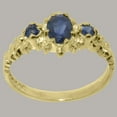 thumbnail image 3 of LBG British Made 9k Yellow Gold Natural Sapphire Womens Anniversary Ring - 33 size options - Size 7.75, 3 of 9