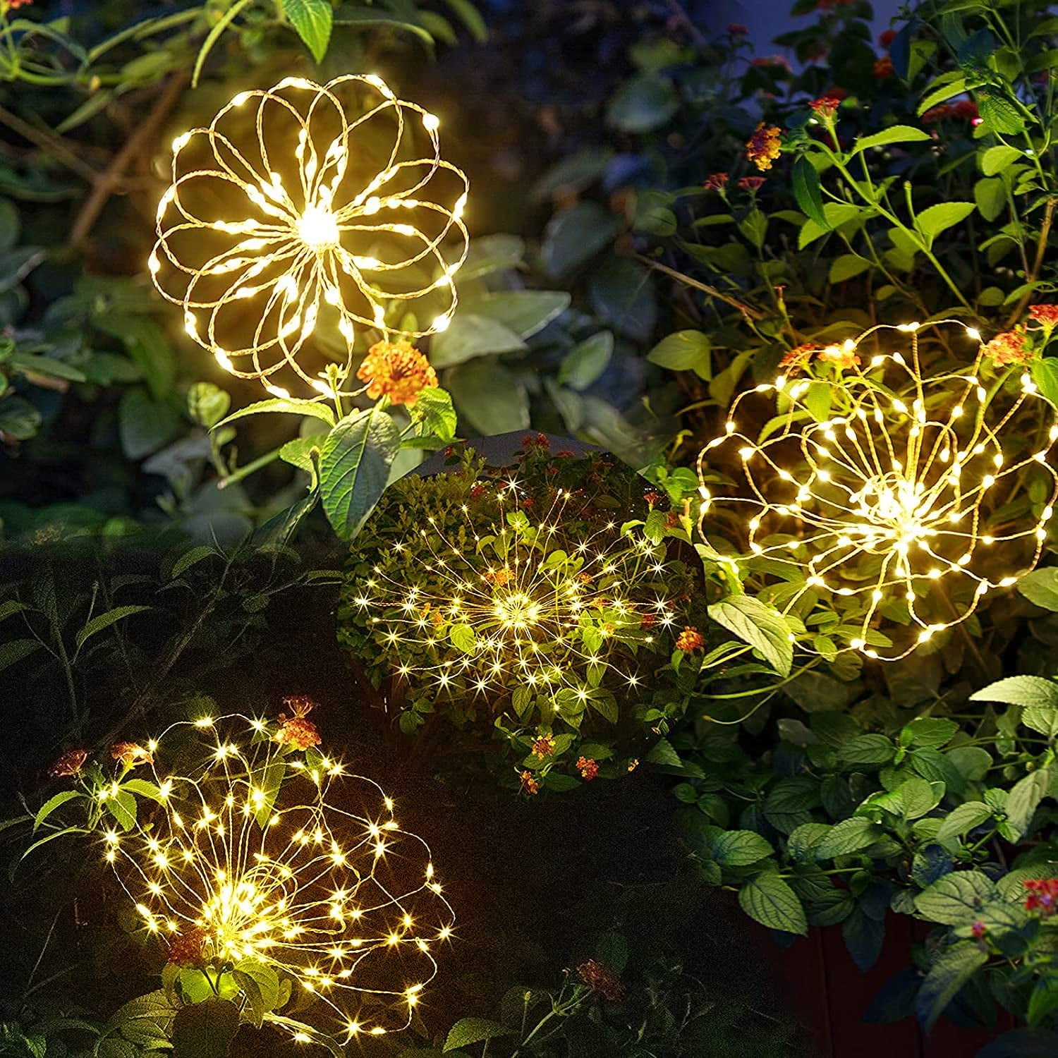 Mario Party Switch Luces Solares Decorativas Para Jardín - Pack De 2, Forma De Flores O Fuegos Artificiales, Multicolor, Resistentes A La Intemperie La Luz De La Luciernaga