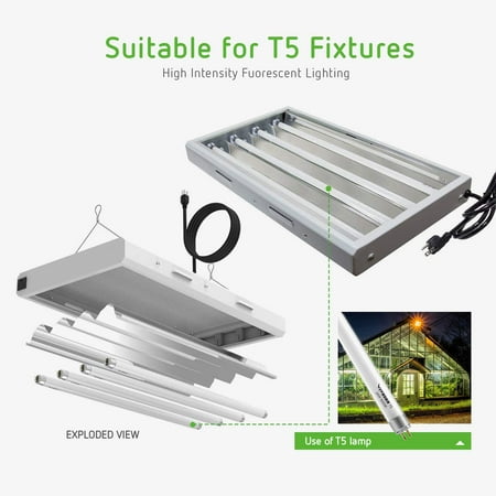 Sepeda 22in 24w 6500k T5 Ho Fluorescent S Cool White Grow Light Bulbs For 2ft Fixture Pack Of 5 Canada Sepeda 22in 24w 6500k T5 Ho Fluorescent, Vivosun 6500k 2ft T5 Ho Fluorescent Grow Light Fixture