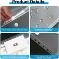 thumbnail image 3 of Tutuviw 12Pcs Binder Pockets for 2/3/4 Ring,11 Holes Binder Folders,Clear Document Folders,A4 Size Clear Document Envelopes,Snap Button Pouch with Label for Home Work Organization, 3 of 8