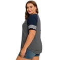 thumbnail image 5 of LANREMON Plus Size Tops for Women Short Striped Sleeve Loose T Shirts Fashion Crew Neck Lightgray Blouse Tee Size 26 Plus, 5 of 6