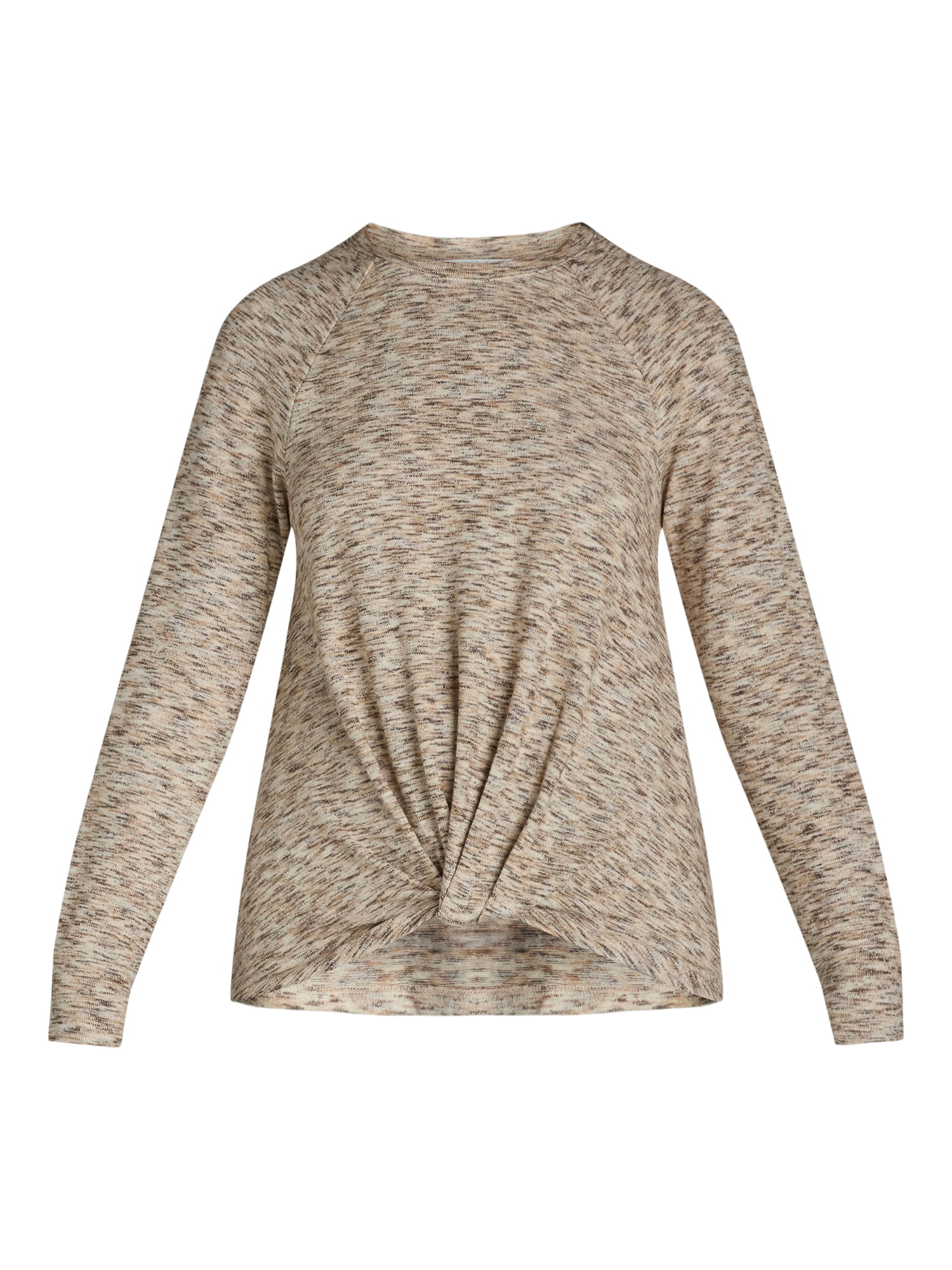 Time and Tru Women's Hacci Knot Front Top, Sizes S-XXXL