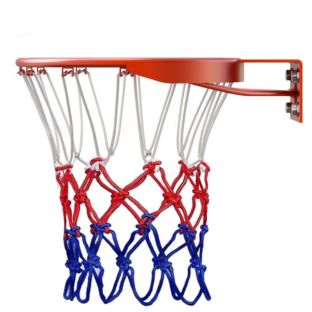 Lot De 2 Filets De Basket Tricolore Lectorias - 12 Boucles, 50 Cm - Polyester Résistant Pluie/soleil - Pour Intérieur Et Extérieur