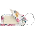thumbnail image 2 of Disketp 2 Pcs Luggage Tag For Suitcase,Colorful Flowers Leather Baggage Tag With Stainless Steel Loop Privacy Cover For Women Men Girls, 2 of 5