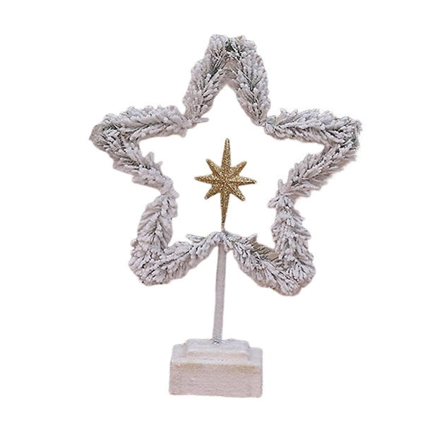 Mini adorno navideño de mesa con lámpara Decoración navideña Pequeño conjunto navideño Estrella
