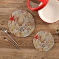 thumbnail image 6 of SKYSONIC 2 Pack Tropical Seashells Pearls Starfishes Trivet Mat Summer Ocean Marine Pot Holders Set Hot Pads Potholder Cotton for Kitchen Weave Pot Mat Cooking Baking Decor Home, 6 of 7
