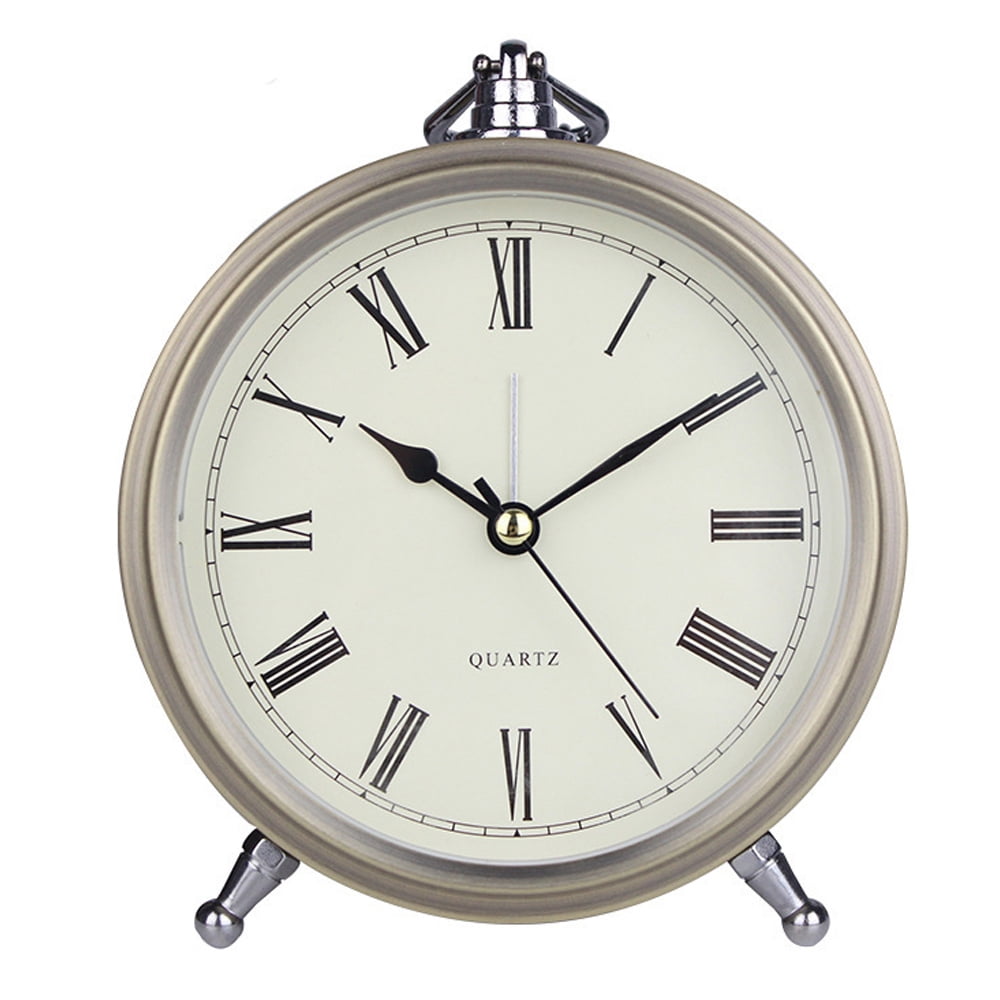 Vintage Retro Analog Alarm Clock,Super Silent Non Ticking Small Clock