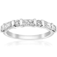 thumbnail image 1 of 14k White Gold 1/2ct Round & Baguette Diamond Wedding Ring, 1 of 3