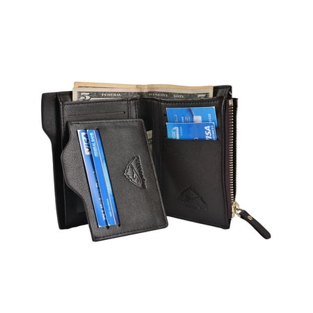- Hopsooken Mens Leather Bifold Wallet Rfid Men Slim Front Pocket Wallet Slid Vertical Wallet