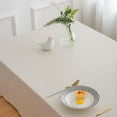 thumbnail image 2 of Rectangle Vinyl Tablecloth 60 x 84 inch Flannel Backed Heavy Duty Tablecloth Waterproof Oilproof Tablecloth Wipeable Tablecloth Neutral Tablecloth Decorative Table Cover Picnic Tablecloth, 2 of 6