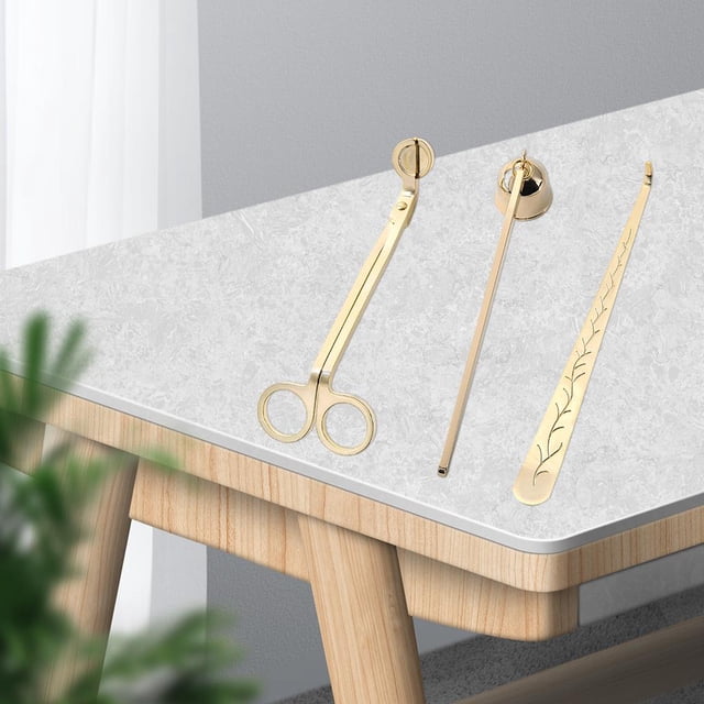 Juego de 3 Piezas de Accesorios para Vela Mecha perfecl apagavelas Acero inoxidable dorado