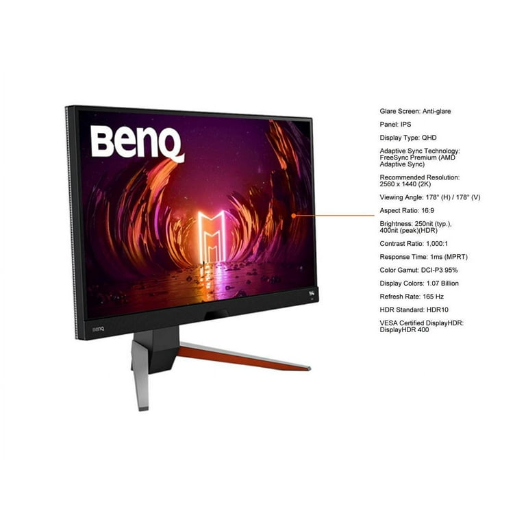 BenQ MOBIUZ EX2710Q 27 QHD 2560 x 1440 (2K) 165 Hz HDMI, DisplayPort, USB,  Audi 840046045296