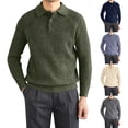 thumbnail image 5 of Men's Button Henley Knit Sweater Long Sleeve Casual Textured Pullover Top, 5 of 5