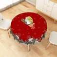 thumbnail image 5 of Duangreer Classic Christmas Round Tablecloth, Santa Claus Snowman Snowhouse Print Waterproof Wrinkle Resistant, Table Cover for Family Party, Dining, Indoor and Outdoor, 70''Round, 5 of 6