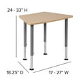 thumbnail image 5 of BizChair Hex Natural Collaborative Student Desk (Adjustable from 22.3" to 34") - Home and Classroom, 5 of 12