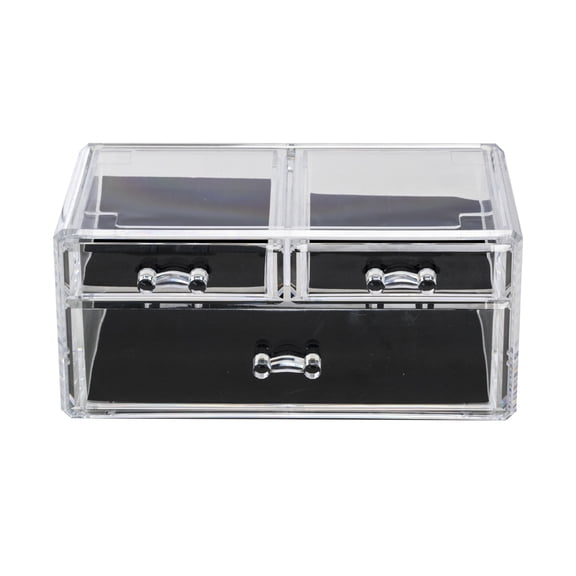 Acrylic Jewelry & Cosmetic Storage Display Box with 3 Drawers/ Cosmetic Organizer