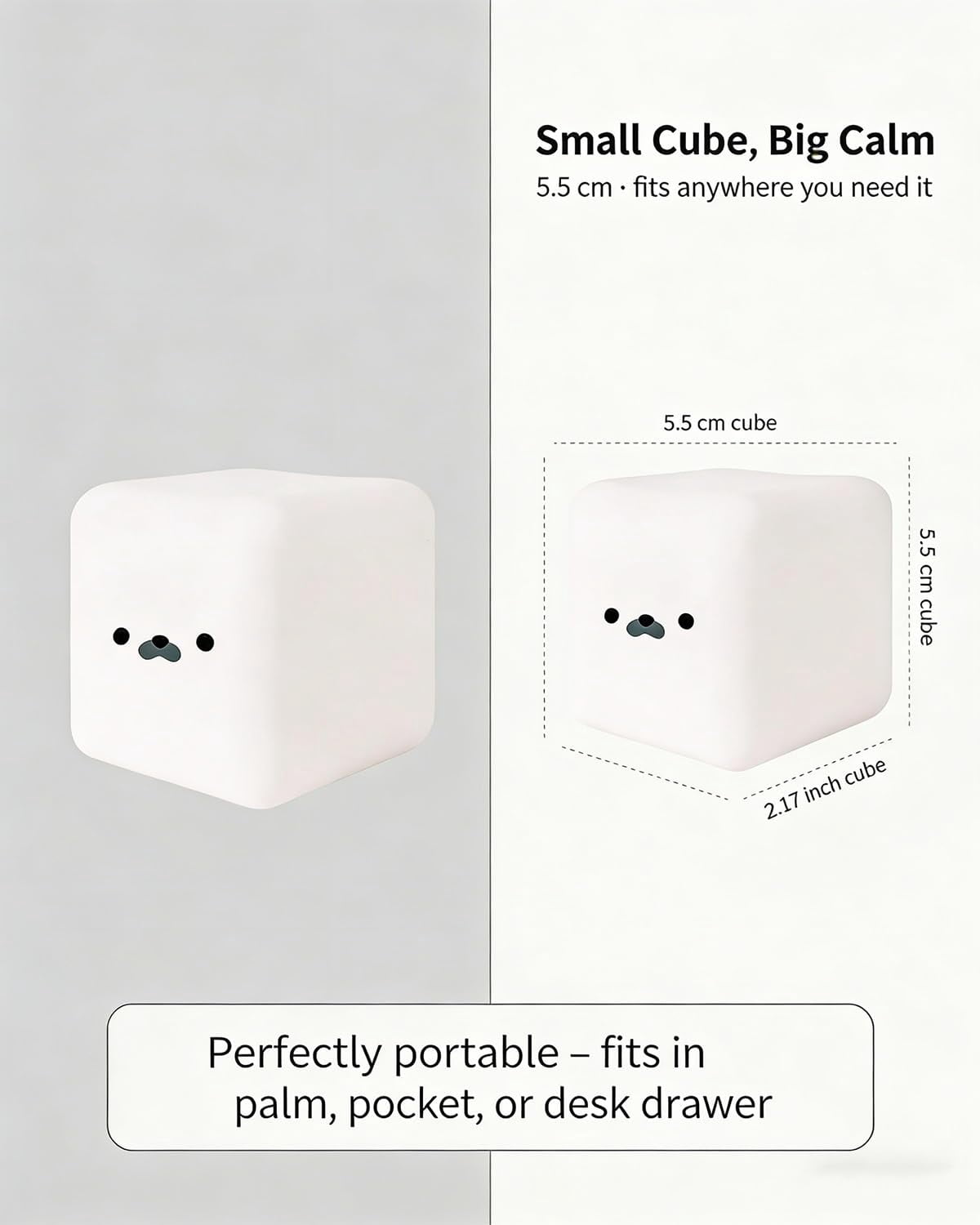Tofu Squishy Cute Seal Face White Cube Stress Relief Item, Soft Moldable Dough Slow Rising Silky Squeeze Ball for Anxiety, Portable Desktop Decoration (4PC)