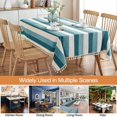 thumbnail image 5 of IGUOHAO Striped Tassel Tablecloth Stitching Rectangle Table Cloth Cotton Linen Fabric Table Cover for Kitchen Dinning Tabletop 54 x 86 Inch Teal, 5 of 5