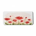thumbnail image 1 of Floral Computer Mouse Pad, Romantic Tulip Bloom Flower Meadow Fresh Feminine Buds Watercolor Effect, Rectangle Non-Slip Rubber Mousepad X-Large, 35" x 15", Vermilion Green Peach, by Ambesonne, 1 of 2