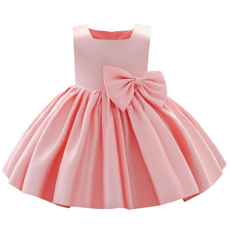 

Flower Baby Girls Dress Formal Bowknot Tutu Backless Puffy Tulle Gowns Princess Wedding Baptism Pageant Birthday Party Maxi Dress