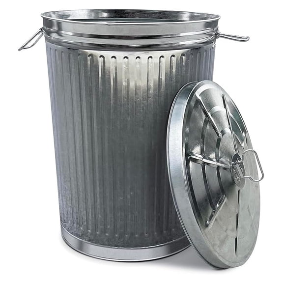 20-Gallon Galvanized Steel Round Trash Can