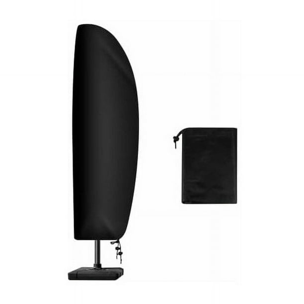 Funda para sombrilla de exterior de tela Oxford 420D, funda protectora para sombrilla de exterior contra rayos UV y viento para sombrilla compensada, 280 x 30/81/46 cm, color negro