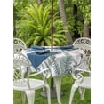 thumbnail image 4 of Outdoor Tablecloth with Umbrella Hole Zipper Blue Beige Floral Round Tablecloth 54" Waterproof Outside Table Cloth Farmhouse Botanical Patio Table Cover Tablecloths for Picnic Party, 4 of 8