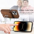 thumbnail image 4 of SaniMore for iPhone 15 Pro Max (6.7" 2023) Wallet Case,Back Flip Cash Pocket 360° Rotating Metal Holder Kickstand PU Leather Shockproof TPU Card Slots Magnetic Car Mount Wear-resistant Shell, Brown, 4 of 13