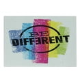 thumbnail image 1 of Saying Cutting Board, Be Different Motivation Statement Creative Grunge Typography Circular Sign Concept, Decorative Tempered Glass Cutting and Serving Board, Small Size, Multicolor, by Ambesonne, 1 of 1