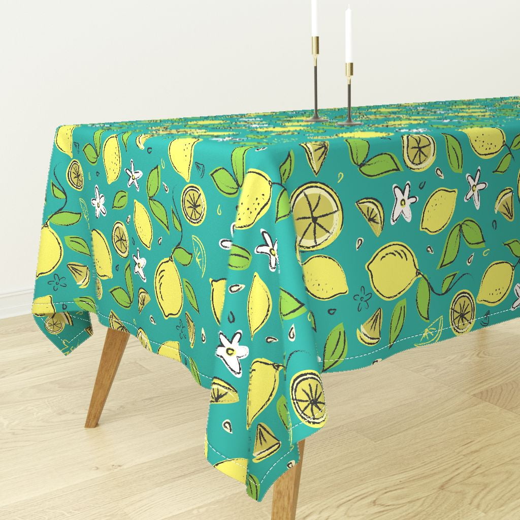 Tablecloth Lemon Lemons Kitchen Tuscany Italy Fruit Cookout Cotton