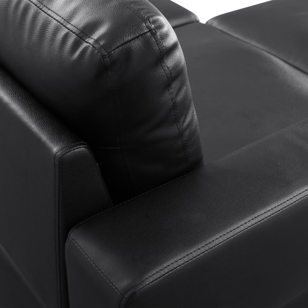 Kadyn L Shaped Sofa Couch Set for Living Room, Black Faux Leather Sectional Sofa-Left Kadyn L Shaped Sofa Couch Set for Living Room, Black Faux Leather Sectional Sofa-Left
