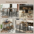 thumbnail image 4 of Topbuy 5 Pcs Bar Table Set with Storage, Rustic Brown & Black, 4 of 8