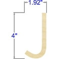 thumbnail image 2 of Pack of 1, 4 Inch x 1/8 Inch J Wood Letters in The Century Gothic Font for Wood Craft Project, Children or Adult Art Work, Home and Holiday Décor and DIY Fun, Made in USA, 2 of 2