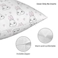 thumbnail image 3 of Yiaed Heart Rabbit Print Pillow Covers Super Soft Decorative Square Throw Pillow Covers Case Cushion Covers for Sofa Couch Bedroom Car Decor（No pillow core）-24"x24", 3 of 7