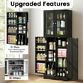 thumbnail image 4 of Spaco 63.5 inch Tall Kitchen Pantry Cabinet, Cabinet with Dual Tempered Glass Doors and Shelves, Cabinet for Indoor, Black, 4 of 9