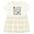 thumbnail image 3 of Inktastic Jane Austen Good Opinion Quote Girls Baby Dress, 3 of 5